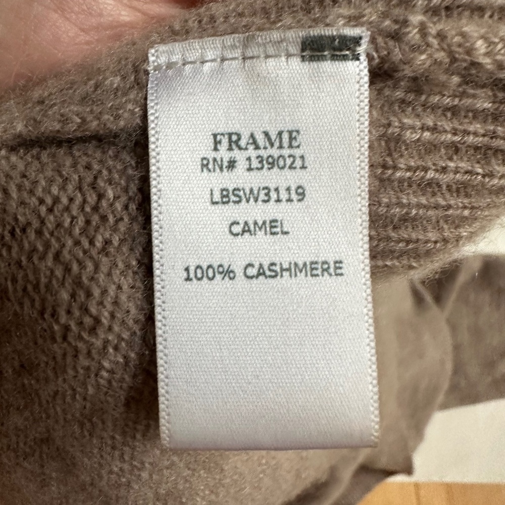 FRAME Long Sleeve Cashmere Jumper Sweater in Camel - Picture 5 of 5